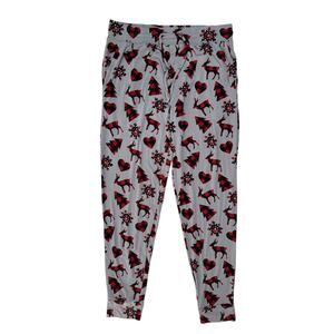 MEUNDIES Gray Buffalo Plaid Holiday Micromodal Joggers Sz Medium Mens #M830 Red